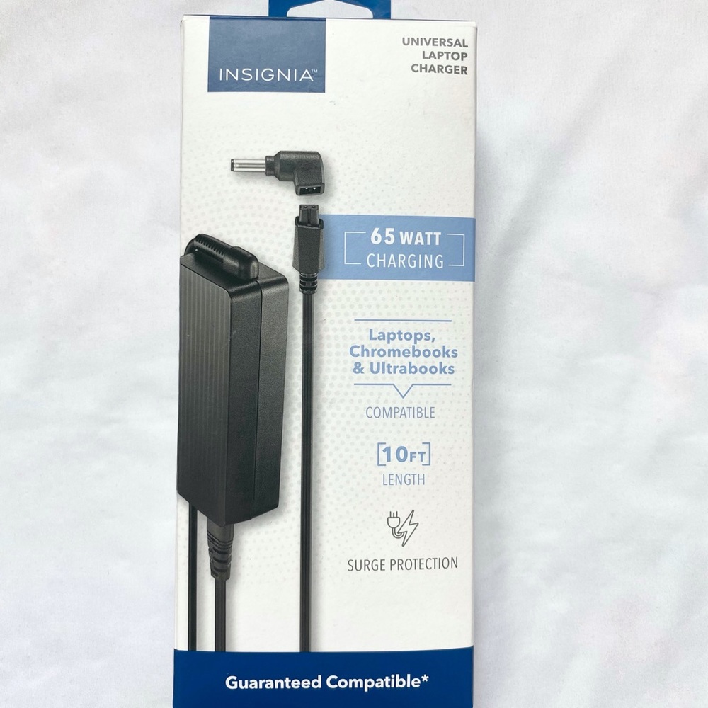 Insignia Universal Laptop Charger, 65 Watt, 10 feet length